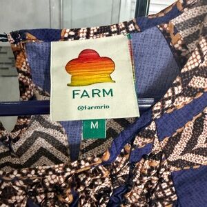 FARM Rio Patterned Boho Dress in Navy and Brown